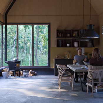 Projeto de decoração de interiores para cabana e chalé